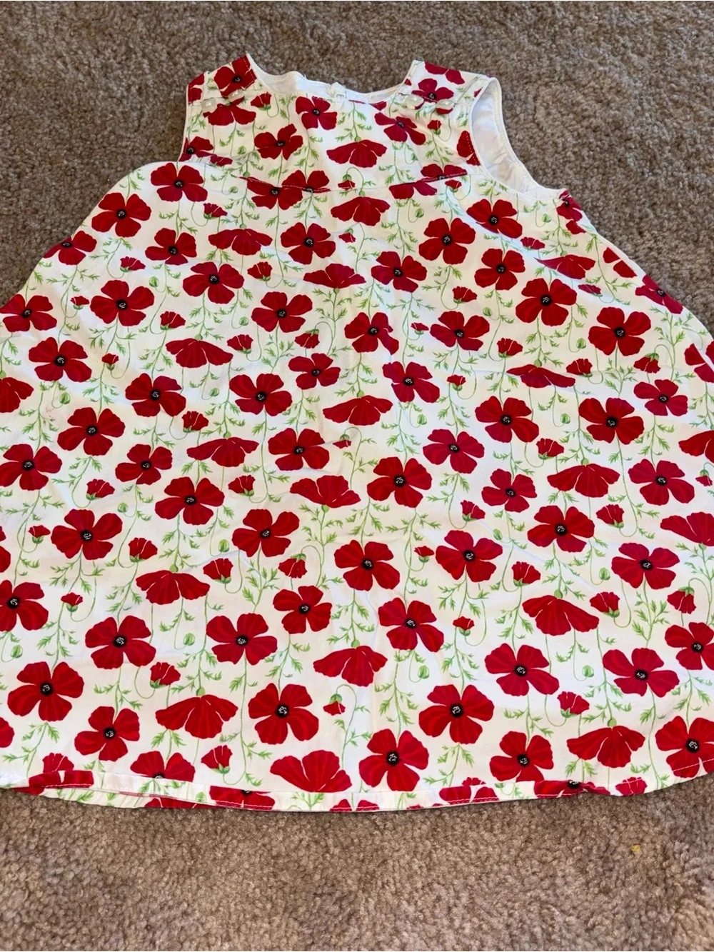 Gymboree 18/24 White Dress with Red Floral Print